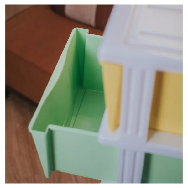 5 Tier Plastic Drawer Cabinet Storage Rack Cupboard for Clothes Wardrobe Organizer Random Color
