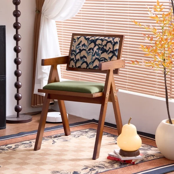 Nordic Japanese style solid wood dining chair Chandigarh chair home use backrest chair leisure chair