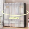 Clothes Wardrobe with Curtain Storage Organizer Clothes Rack Large Wardrobe Muji Style Open Wardrobe