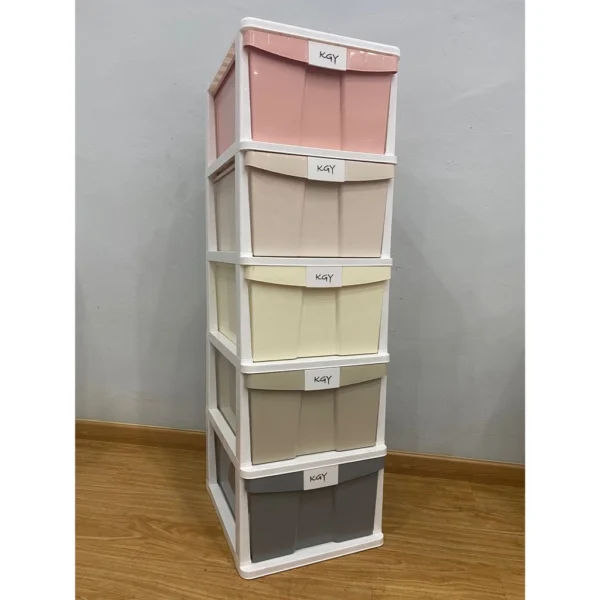 5 Tier Plastic Cabinet Storage Drawer Cupboard Rack Cloths Organizer