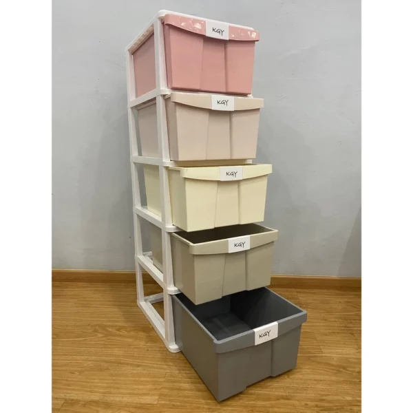 5 Tier Plastic Cabinet Storage Drawer Cupboard Rack Cloths Organizer