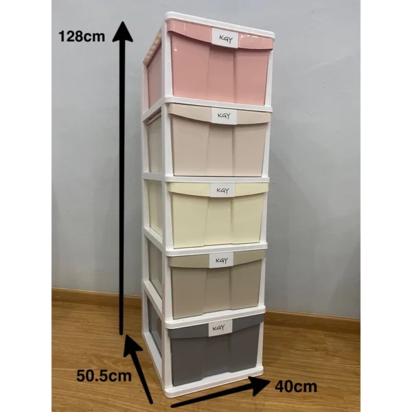 5 Tier Plastic Cabinet Storage Drawer Cupboard Rack Cloths Organizer