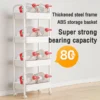 5 Tiers Multifunction Storage Trolley Kitchen Rack Handle Honeycomb Basket Rolling Utility Cart Random Color