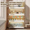 80cm High Capacity Transparent Storage Box Foldable Stackable Storage Cabinet Box Multi Functional with Roller