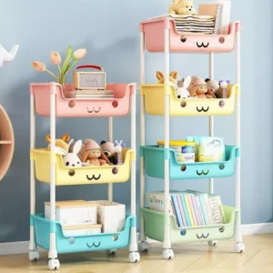 Adjustable Layer Kids Toys Storage Trolley Storage Rack Multipurpose Storage Rack