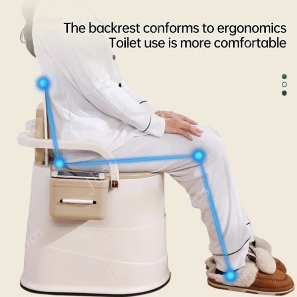 Mobile Portable Toilet Bowl Pregnant Women Adult Home Indoor Room Commode Seat