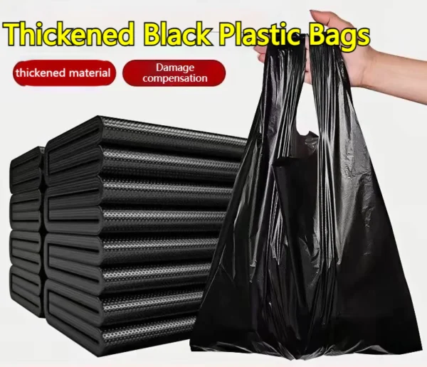 20Pcs Disposable Vest Type Garbage Bag Black Plastics Trash Durable Waste Bag