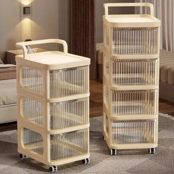 Drawer Style Storage Trolley With Wheels Movable Organizer For Toys Snacks Baby Supplies Household Storage Rack